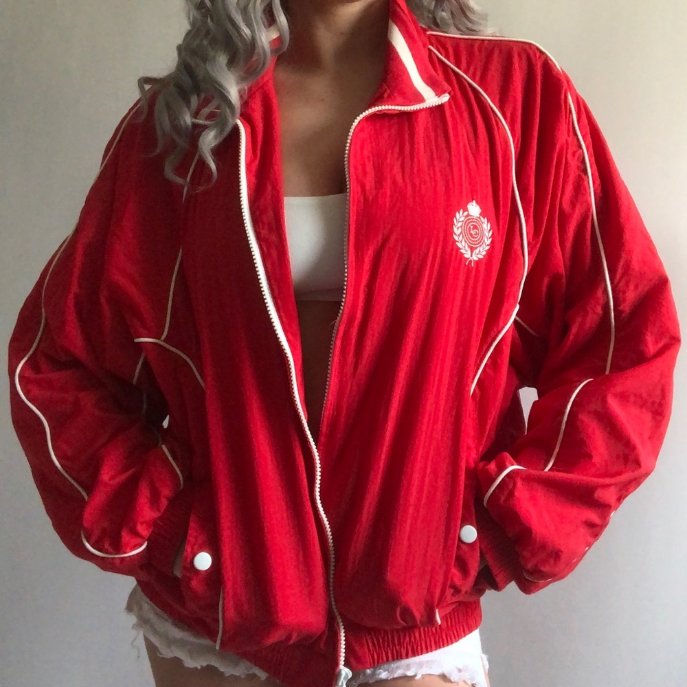 Vintage Red Bomber Jacket Large